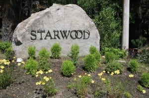 Real Estate in Mammoth Lakes: Luxury Homes 4 photos of the entrance to the Starwood neighborhood, a luxury home community on Sierra Star Golf Course