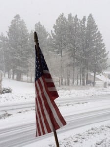 Is it Snowing in Mammoth?: Snow Update 4 Flag, snow, accumulations, winter, wet, heavy