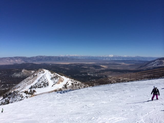 Views of The White Mountains and Crowley Lake skiing, snowboarding, powder day, groomers
