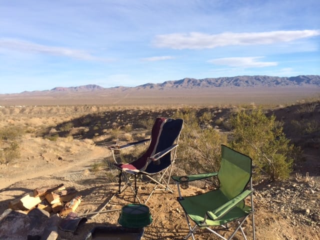 Camp set of for the weekend camping in the desert