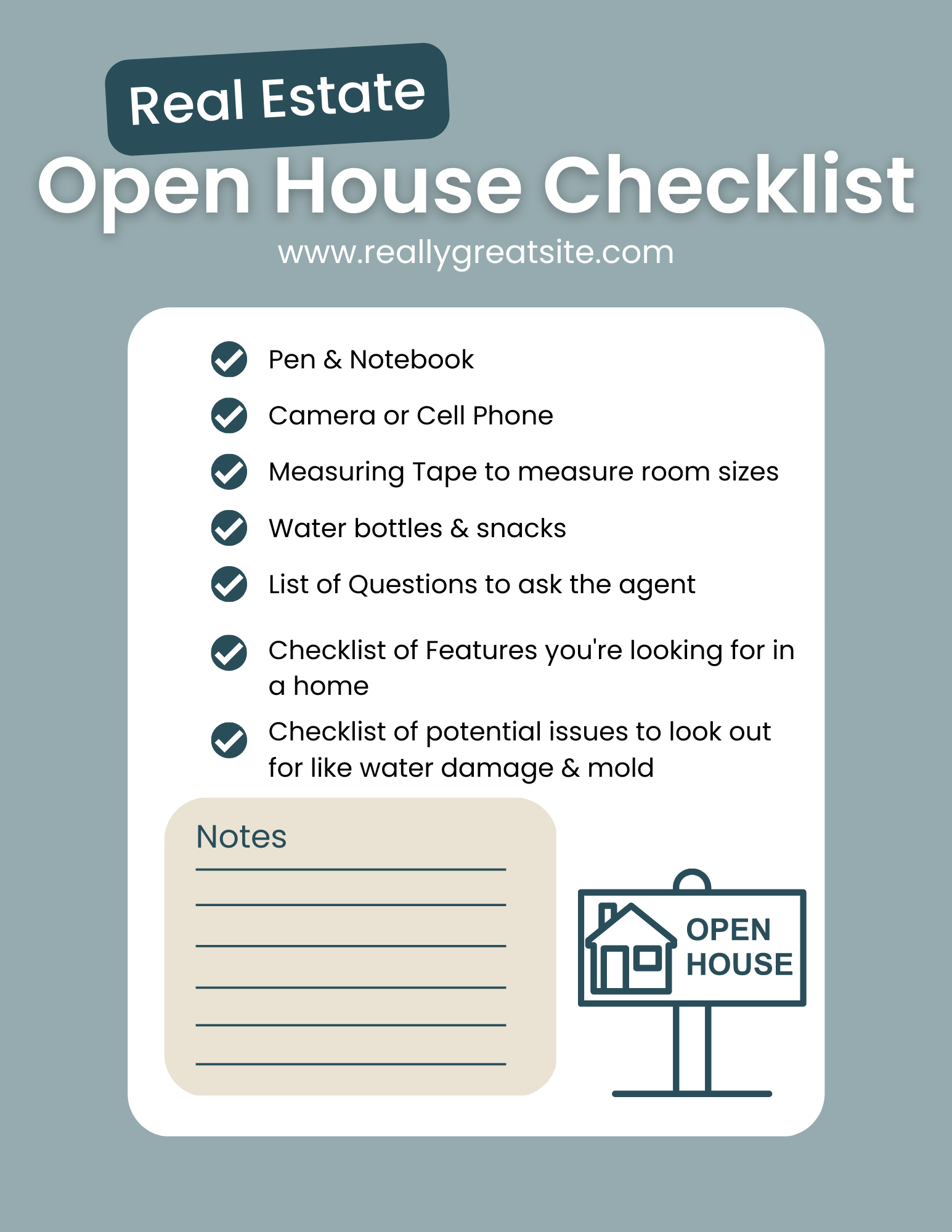 Open House Checklist & Tips for Buyers (PDF) 5 Real Estate Open House Checklist